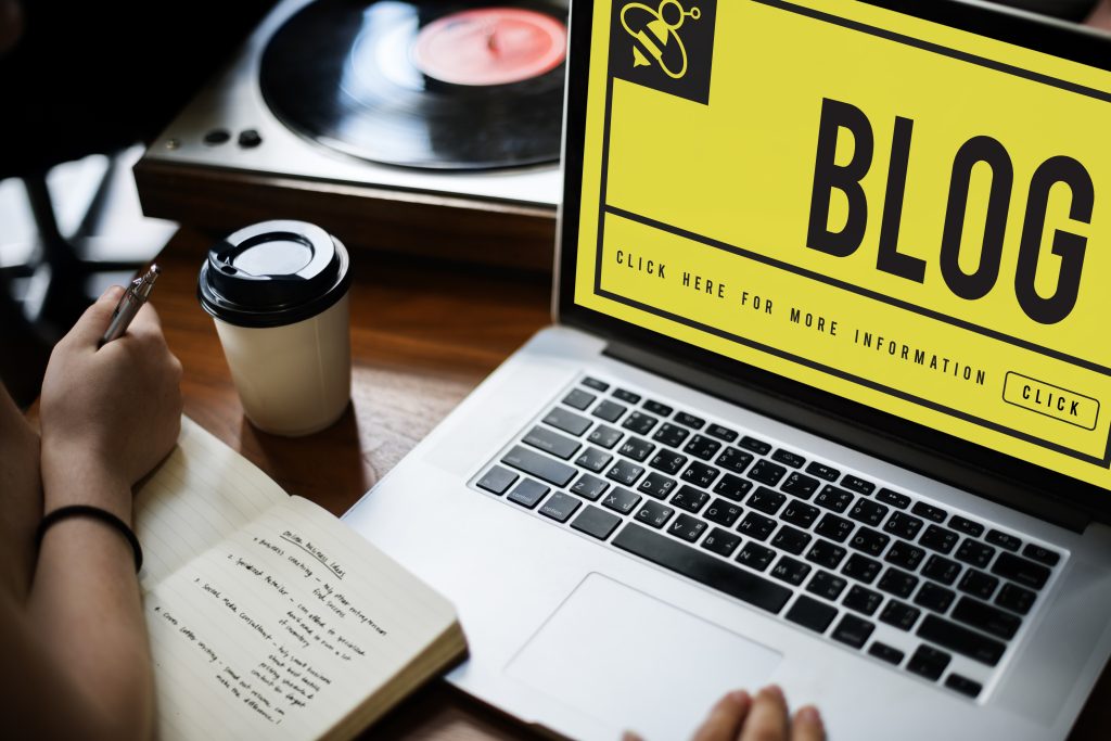Pagina principală a unui blog